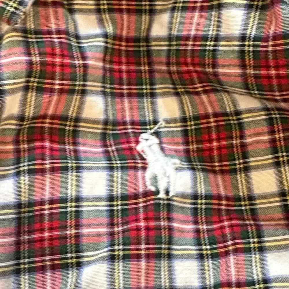 Boy's Ralph Lauren Plaid Button Down Long Sleeve Shirt sz 12 m Polo Pony Logo